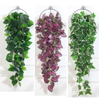 97cm artificial hanging plants 1pcs greenery leaf plastic fake plant decor jungle party hojas artificiales para decoracion