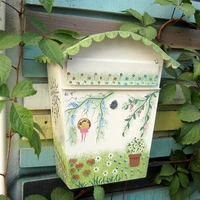 pastoral painted letter box creative with lock mailbox mail box waterproof suggestion box wall mounted home decoration post box