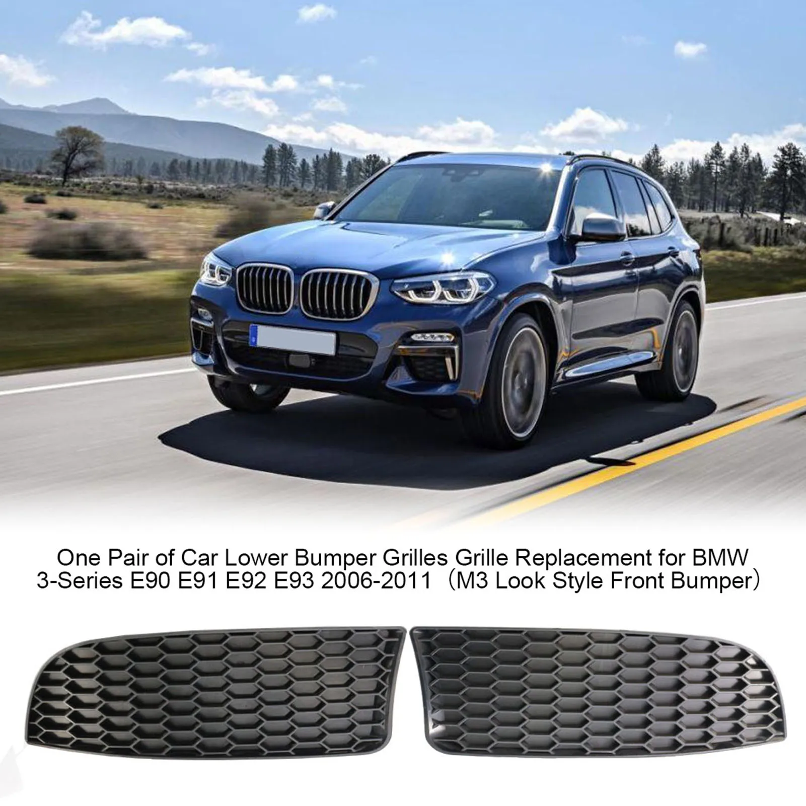 Одна пара сменных решёток для нижнего бампера автомобиля B MW 3 Series E90 E91 E92 E93 2006 2011