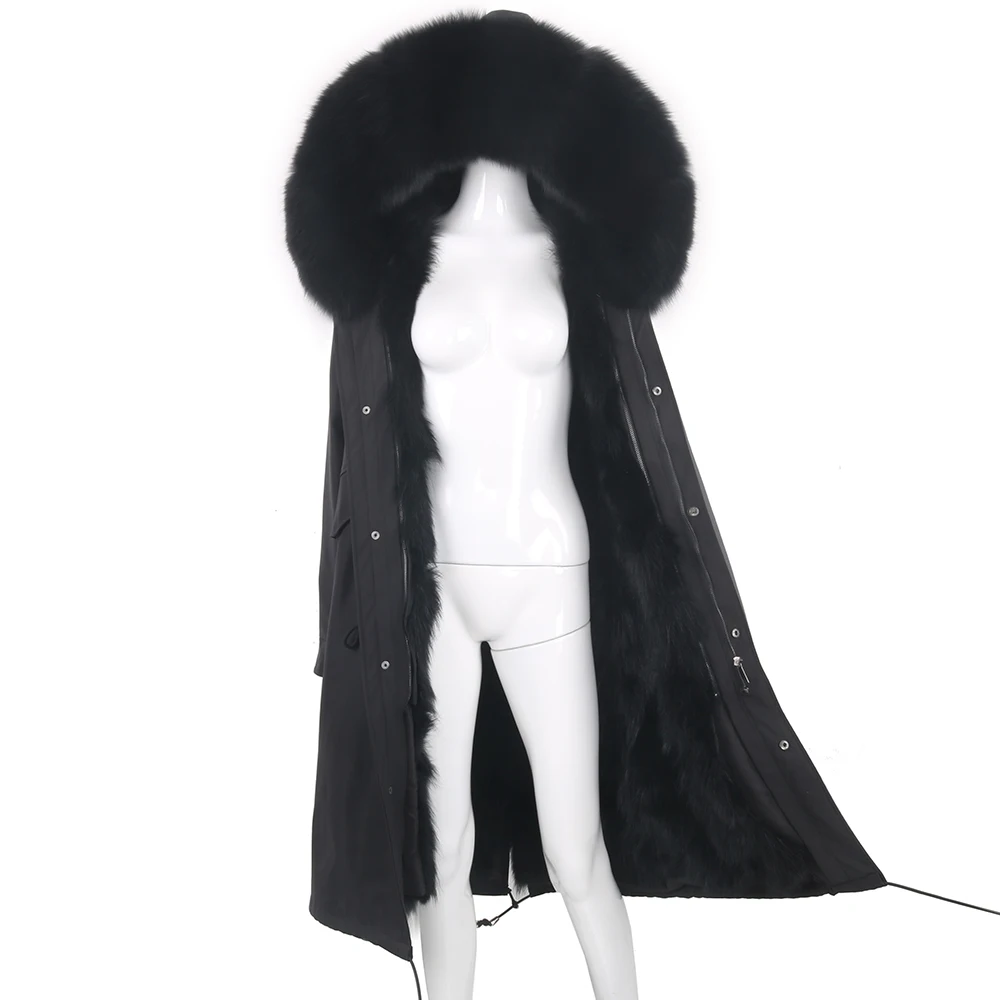Women Waterproof Parka Real Fur Coat Winter X-long Jacket Real Raccoon Fur Linner Outerwear Detachable 2022 New Famale Fur Parka