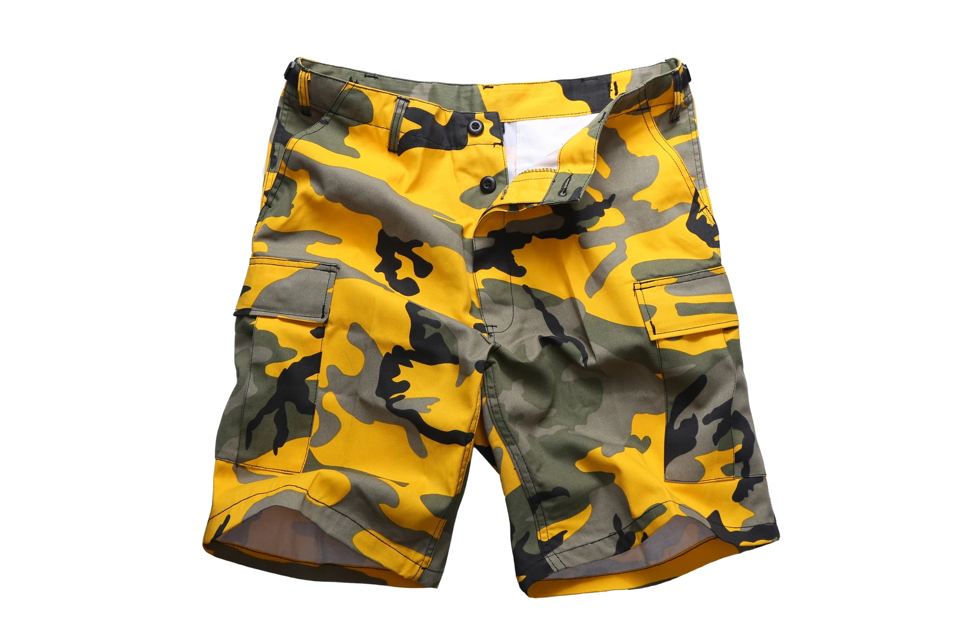 Yellow Camo Мужские армейские военные шорты BDU, повседневные рабочие камуфляжные шорты Карго - Цвет: Yellow Camo