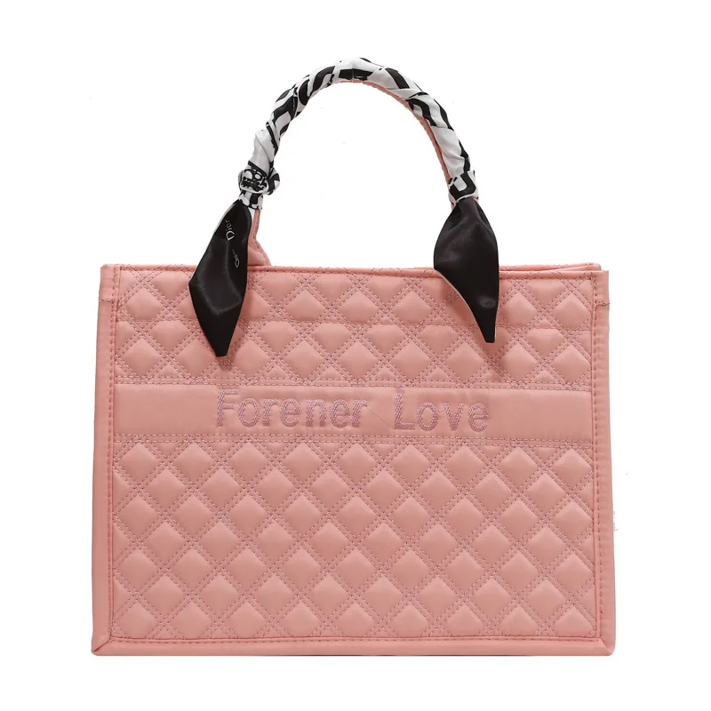 

Bag For Women Large-capacity Bag 2021 New Fashion Texture Portable Handbag Foreign Style Rhombic Tote Bag