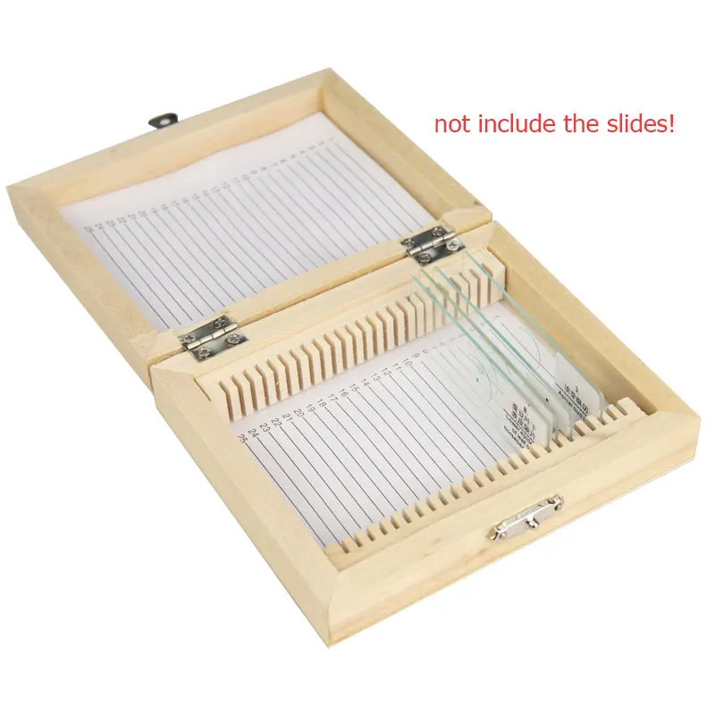

Wooden Microscope Slides Box 25pcs Pathological Slides Storage Box Holder Case