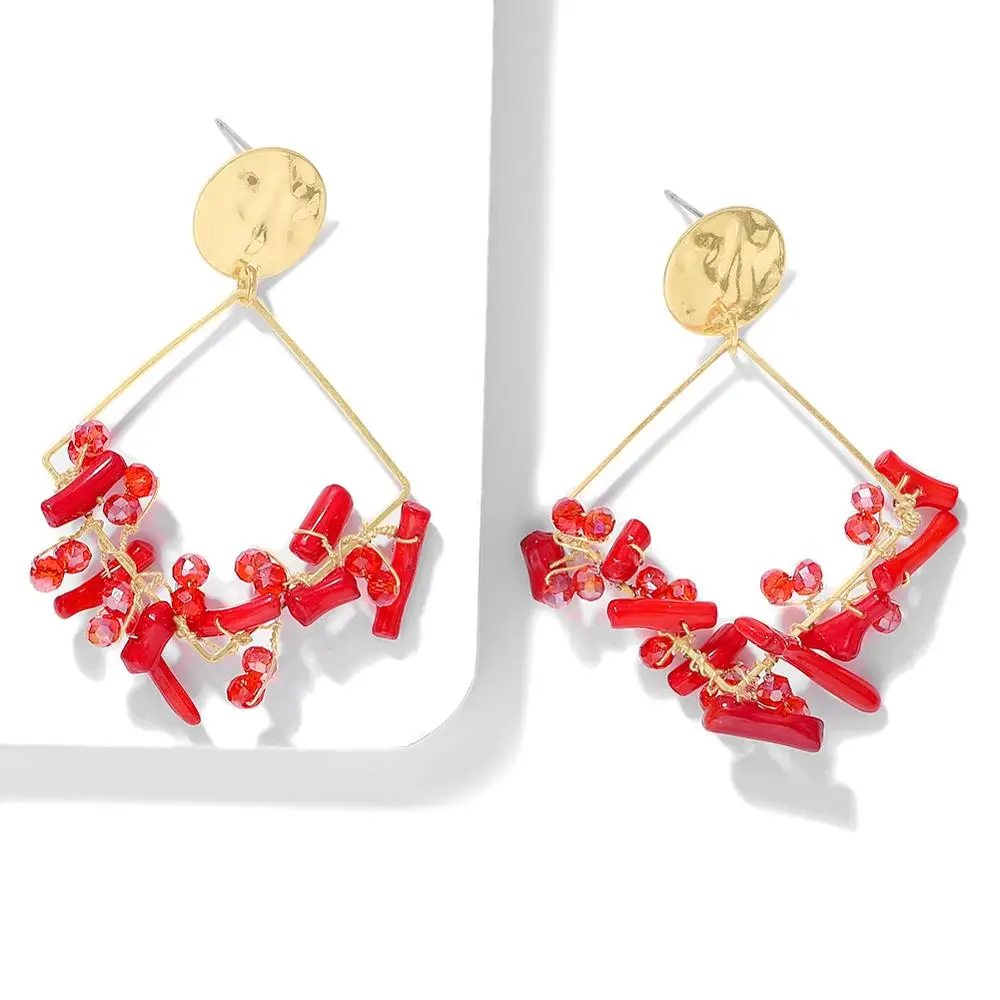 New Fashion Bead Flower Drop Earrings for Women Korean Simulated Pearl Colorful Dangle Statement Charm Wedding Jewelry | Украшения и