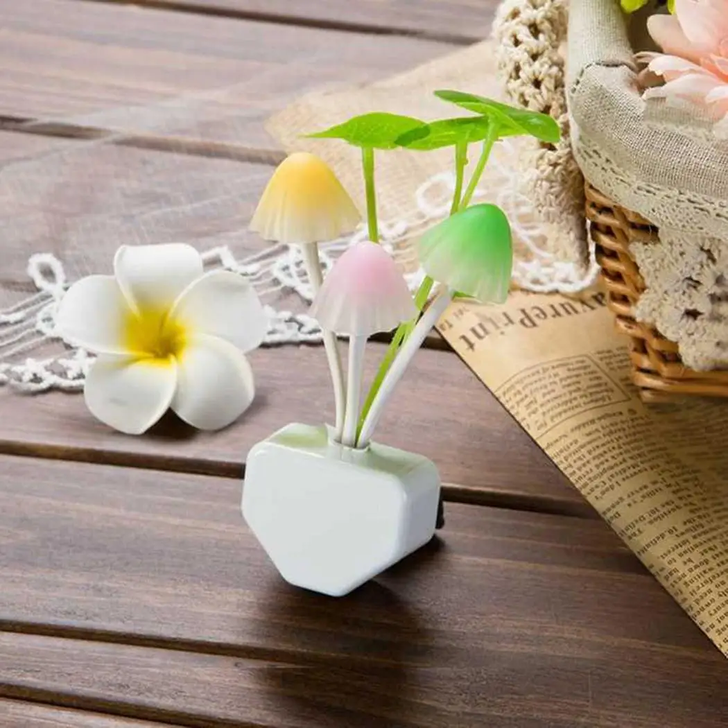 Красочный романтический сенсор светодиодный ночник США вилка водная трава лист