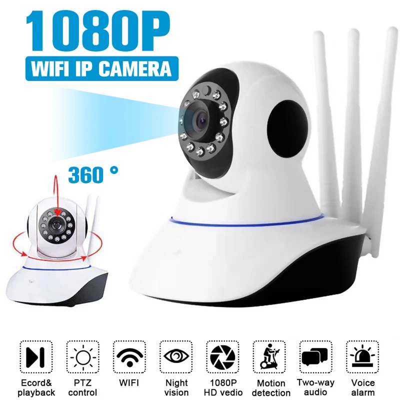 1080P беспроводная wifi ip камера для дома помещений монитор безопасности умная