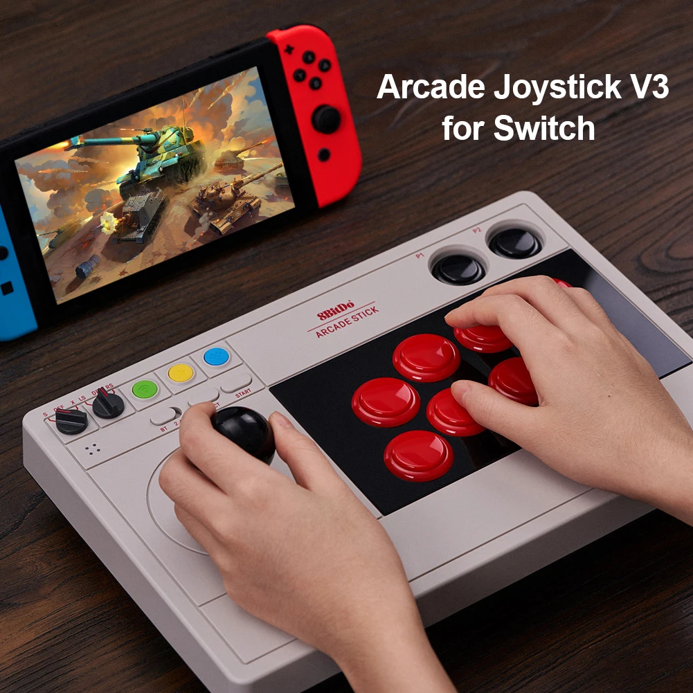 

Rocker Game Controller 8BitDo V3 Arcade Controller 3 Mode Bluetooth 2.4GHz Wireless USB Wired Fight Stick for Nintendo Switch PC