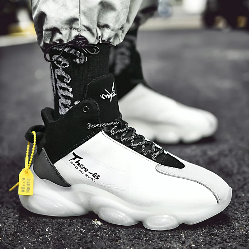 Men's Basketball Shoes Breathable Fashion Non-Slip Wearable Sneakers Protective High Elastic Autumn 2021 New Men's Sports Shoes