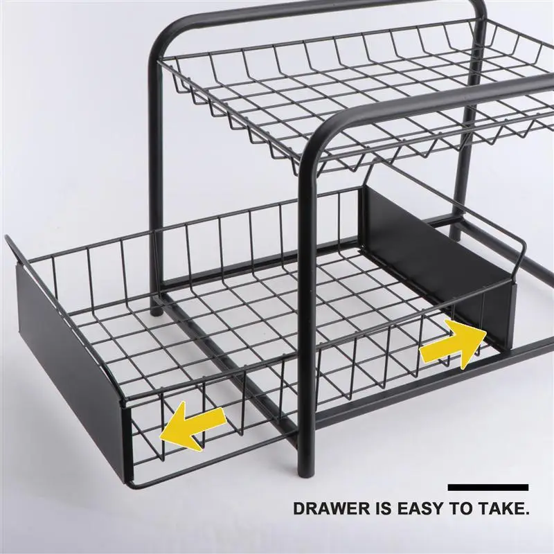 

1pc 36X27X28cm Kitchen Under Sink Organizer And Storage Under Sink Cabinet Storage Rack (Black)