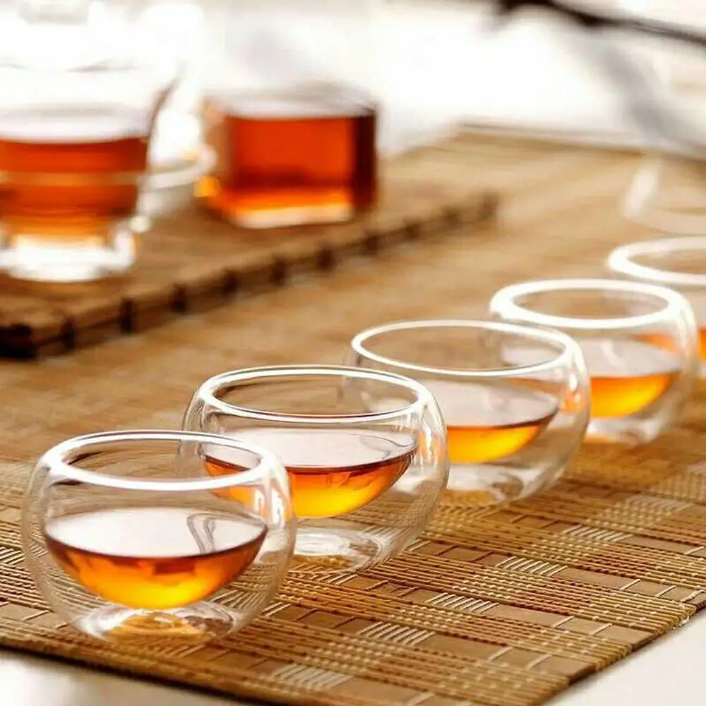 Ручная работа Kungfu чайные чашки кофейные кружки Стеклянная чашка прозрачная