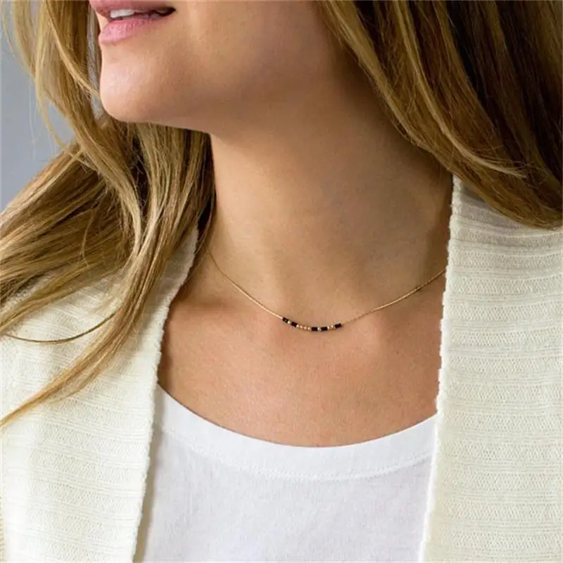 

Handmade Morse Code Necklace For Women Gold Plated Charm Personalised Necklaces Engagement Birthday Christmas Jewelry Gifts