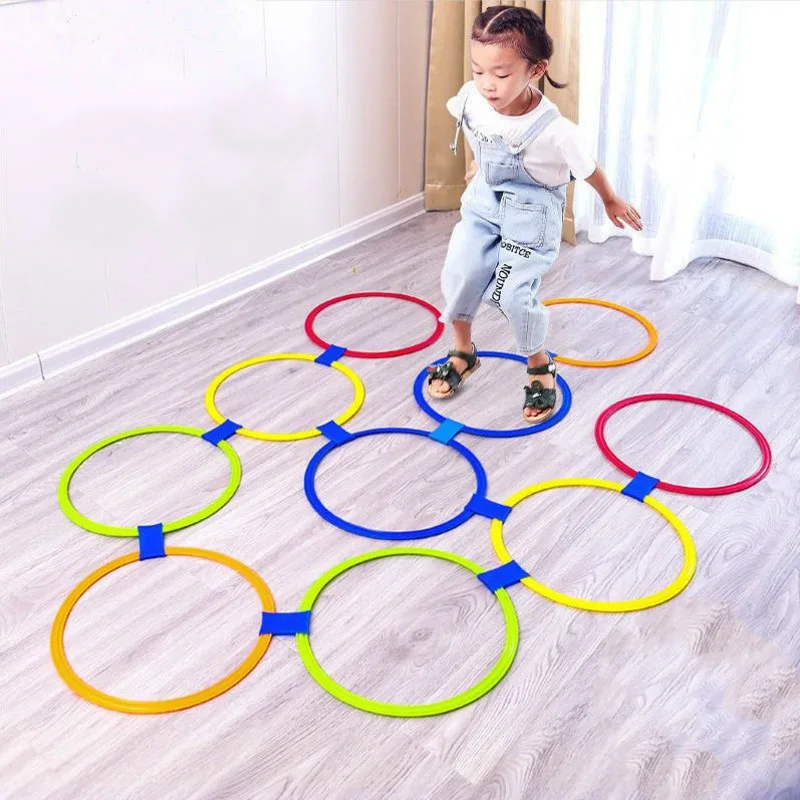 Children's outdoor games jumping grid parent-child kindergarten early education vaulting horse training ring toys WYW | Игрушки и