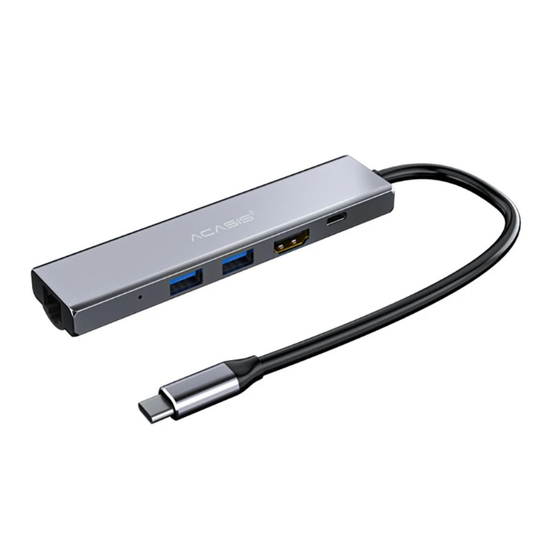 

Ultra-fast 4K 30Hz Docking Station 5-in-1 Type C to HDMI-compatible+USB3.0 PD Charging 5Gbps Multiple Data Transfer Hub