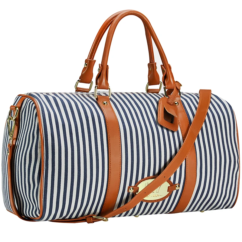 Modoker большая Женская дорожная сумка в черно белую полоску органайзер