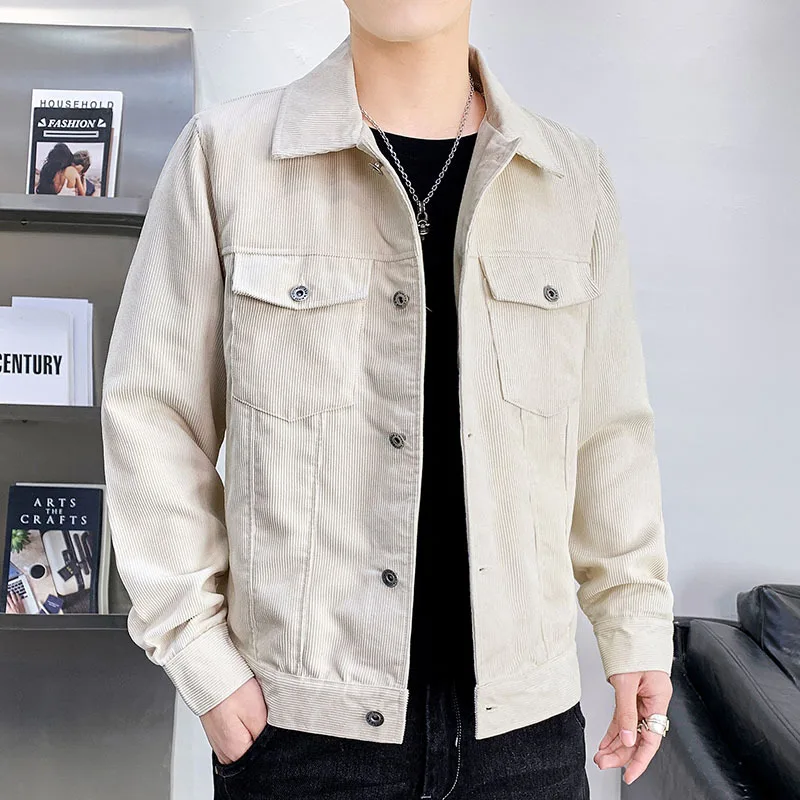 

Denim coat men's spring autumn men's thin Korean loose men's coat work clothes corduroy casual jacket men's