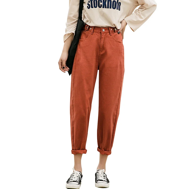 Джинсы-бойфренды женские свободные повседневные брюки-султанки из денима с