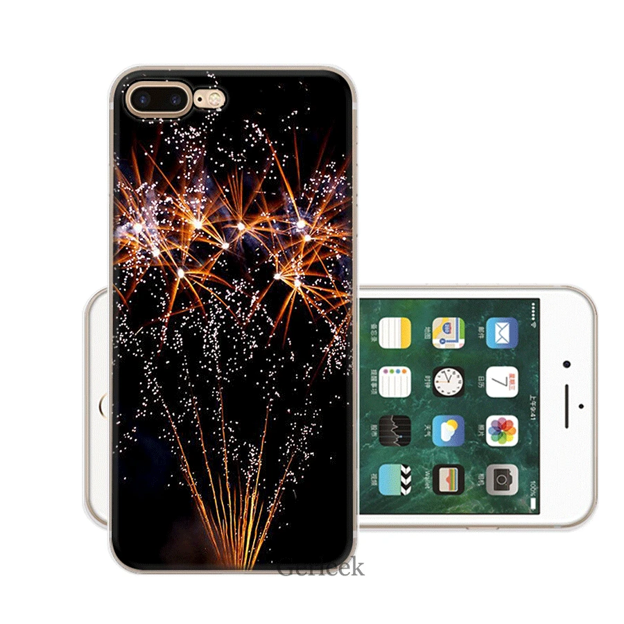 Чехол для мобильного телефона TPU iPhone 11 Pro X XS Max XR 5 5S SE 6 6S 7 8 Plus чехол фейерверк