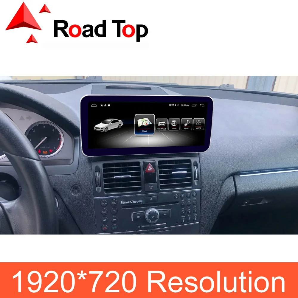 Разрешение 1920*720 Android 8.1 экран для Mercedes Benz C W204 2008-2010 с навигацией GPS, радио, стерео, Bluetooth, мультимедиа.