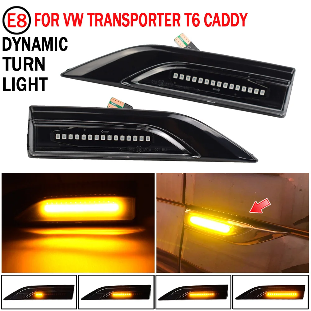 

2pcs LED Side Marker Lights Turn Signal Light Side Repeater Lamp 12V Panel Lamp Blinker For VW Transporter T6 2016-2019