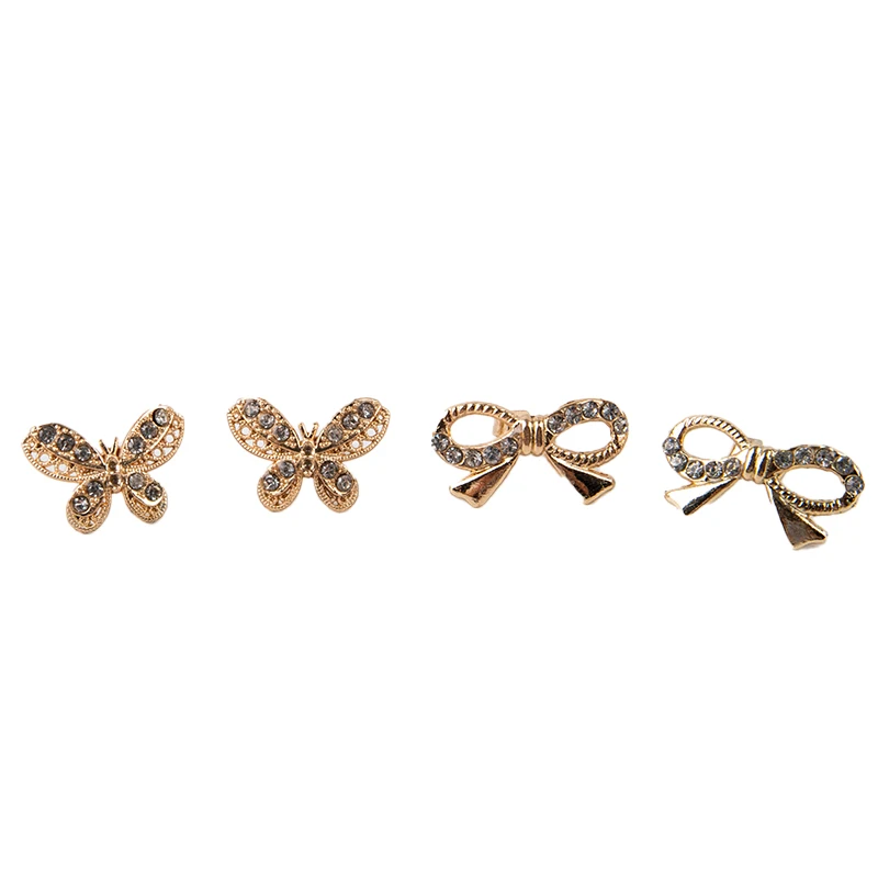 

New Designer Butterfly Custom Series Croc Shoe Charm Bling Rhinestone Metal Charms Shoe Accessories For Crocks Charm