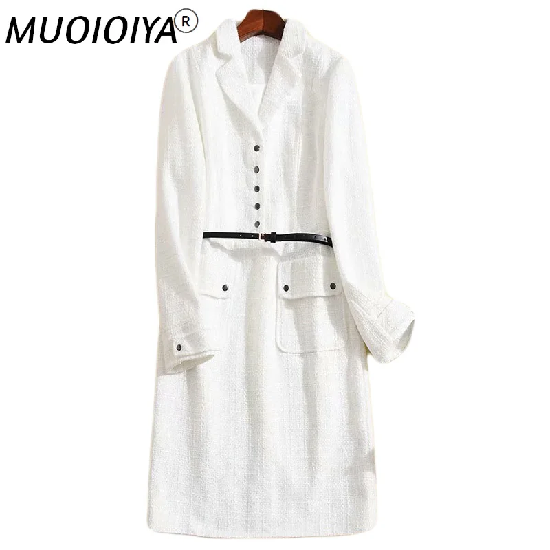 

Женское платье-карандаш средней длины, белое винтажное офисное платье до колен из твида и шерсти, для весны и осени