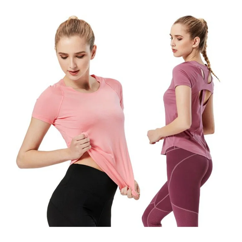 Сетчатые рубашки для йоги быстросохнущая Спортивная одежда фитнеса