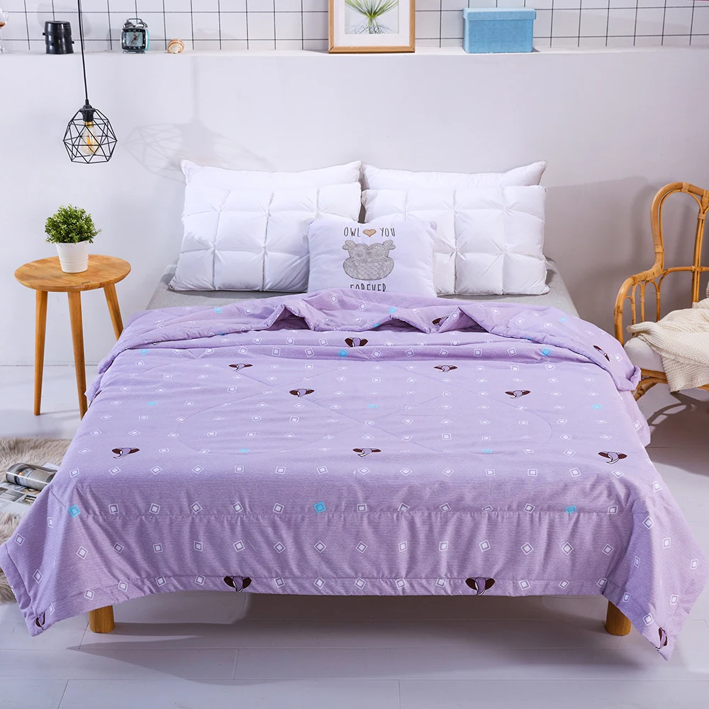 

Summer Purple Elephant Thin Quilt Comforter Microfiber Print Twin Soft Queen Air-Condition Throws Blanket 150x200cm/200x230cm