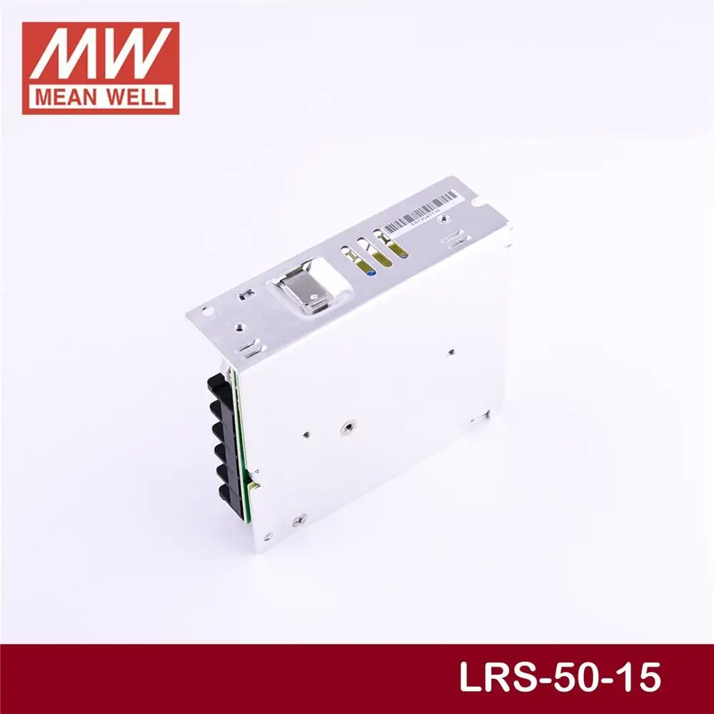 Бренд MEAN WELL представляет LRS-50-15 15V 3.4A meanwell LRS-50 51 Вт один Выход переключение Питание