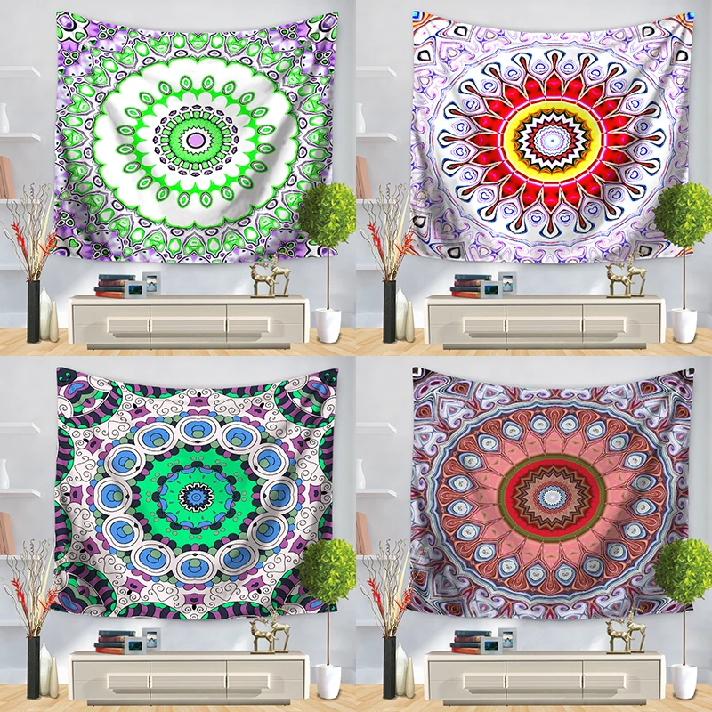 Mandala pattern Wall tapestry Boho Background cloth wall carpet hanging Home Decor Beach mat 75*90cm GT-0011 | Дом и сад
