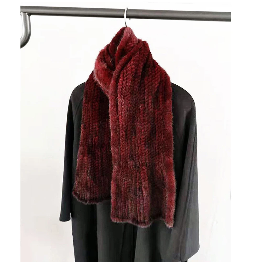 Новинка модная шаль из натурального меха норки хороший подарок шарф 100% зимний