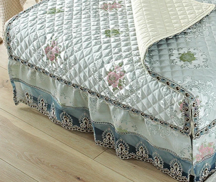 green Forros para muebles de sala Нескользящая мебельная крышка кружевной диван-коврик с цветочным узором секционные кушетки для диванов TS153 - Цвет: green