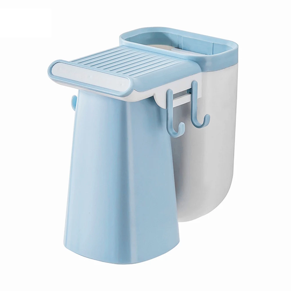 

Punch Free Toothbrush Toothpaste Holder Mouthwash Cup Kit Wall Mounted Magnetic Absorption Cup Bathroom Storage Set J99S