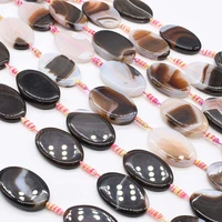 2strandslot oval black and white agate natural stone beads for diy necklace bracelet jewelry making 15 free shipping