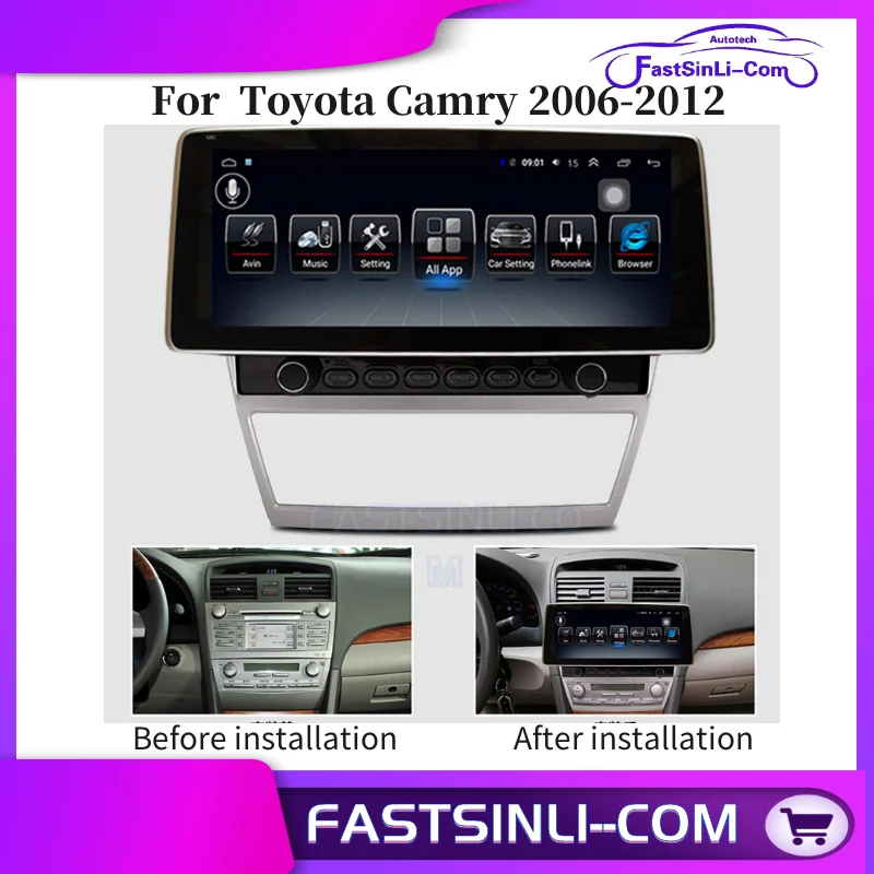 Автомобильный мультимедийный плеер 9 дюймов Android 2din для Toyota Camry 2006 2012