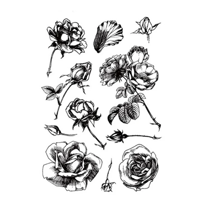 

Blooming flowers Clear Rubber Stamps for DIY Scrapbooking Card Transparent Stamp Handmade Making Album Photo Crafts New Stamps