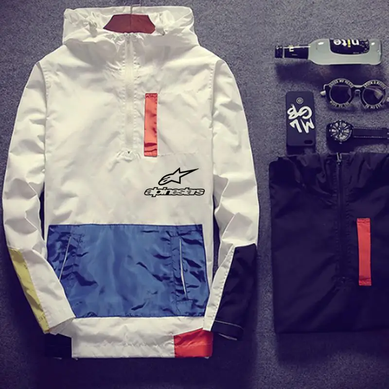 

2020 new fashion spring and summer mountain star jacket men's street windbreaker hooded zipper thin jacket men's casual jacket