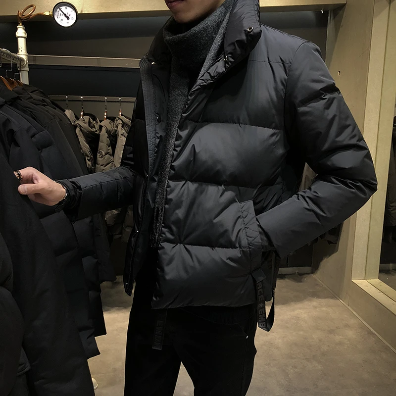 

Корейская мода мужская приталенная Повседневная Длинная Куртка с капюшоном для мужчин