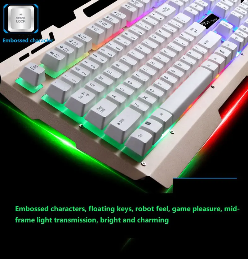 Игровая клавиатура 104 клавиши RGB подсветка USB металлическая механическая с