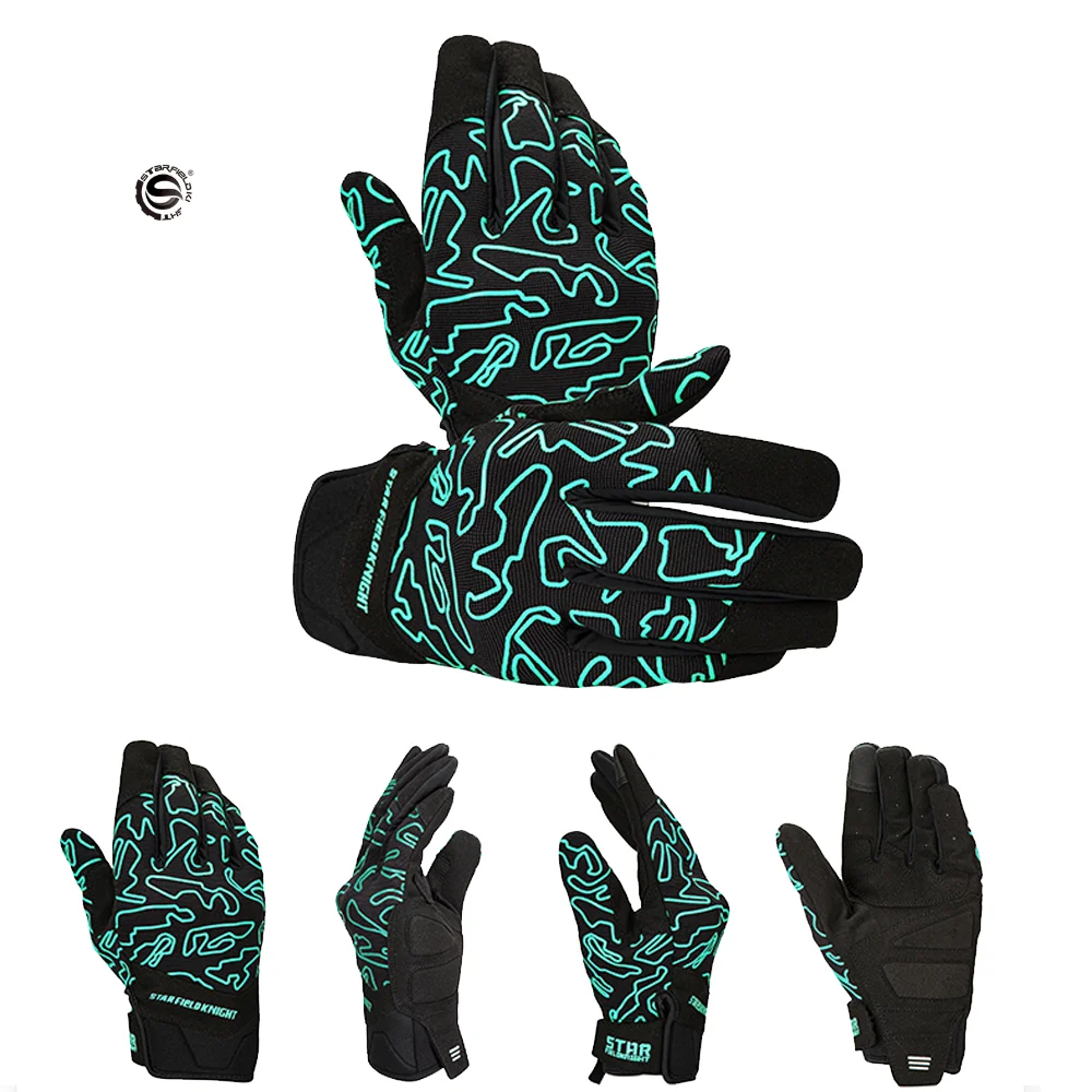 

SFK-Graffiti Motorcycle High-end Leather & Nylon Protective Gloves Off-Road Racing Gloves Touch Screen Fashionable Comfort