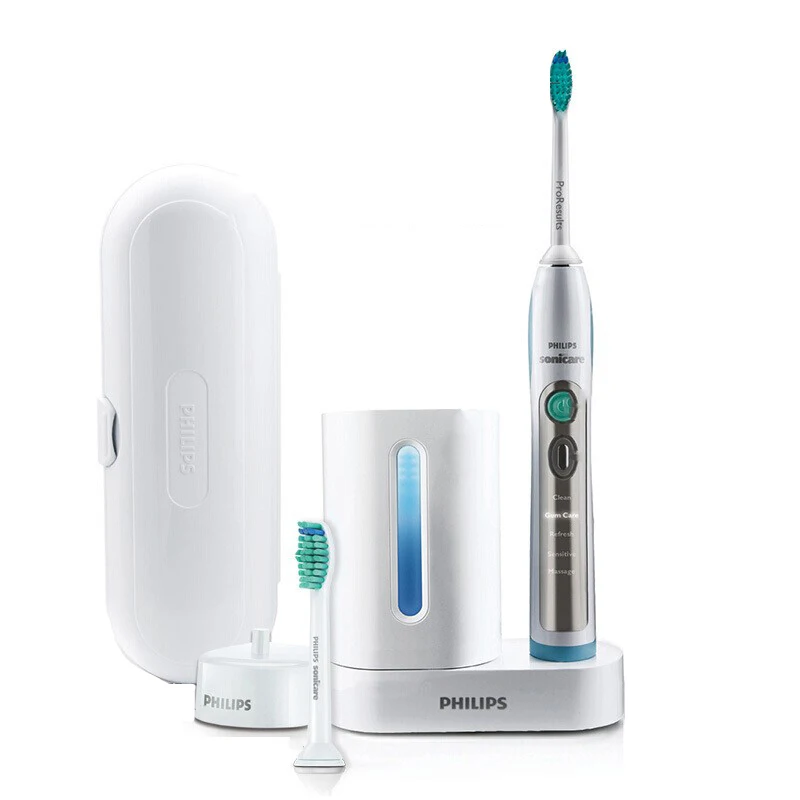 Электрическая зубная щетка Philips Sonicare HX6972/10 Smartimer и Quadpacer белого серебристого цвета