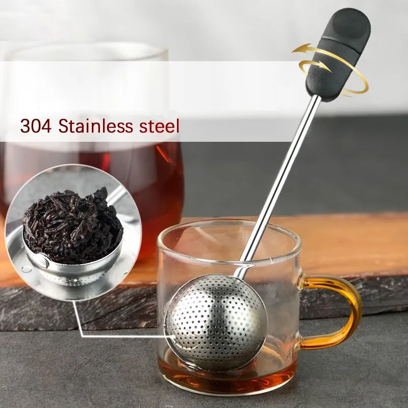 

Stainless Steel Tea Infuser Sphere Mesh Tea Strainer Coffee Herb Spice Filter Diffuser Handle Tea Ball