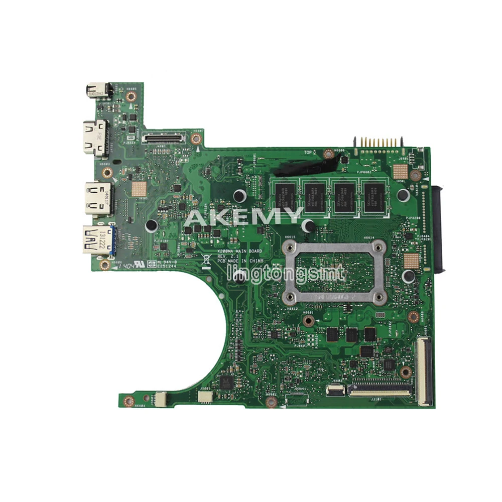 AK X200MA материнская плата для ноутбука For Asus F200M F200MA тест оригинальная 2G RAM N3520/3530