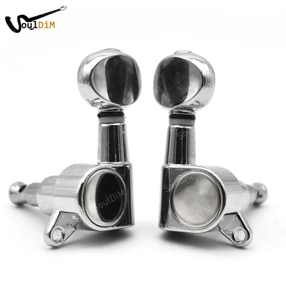 

Small Oval Concave Button Sealed-gear String Ukulele Tuning Pegs key Machine Tuners Heads Chrome