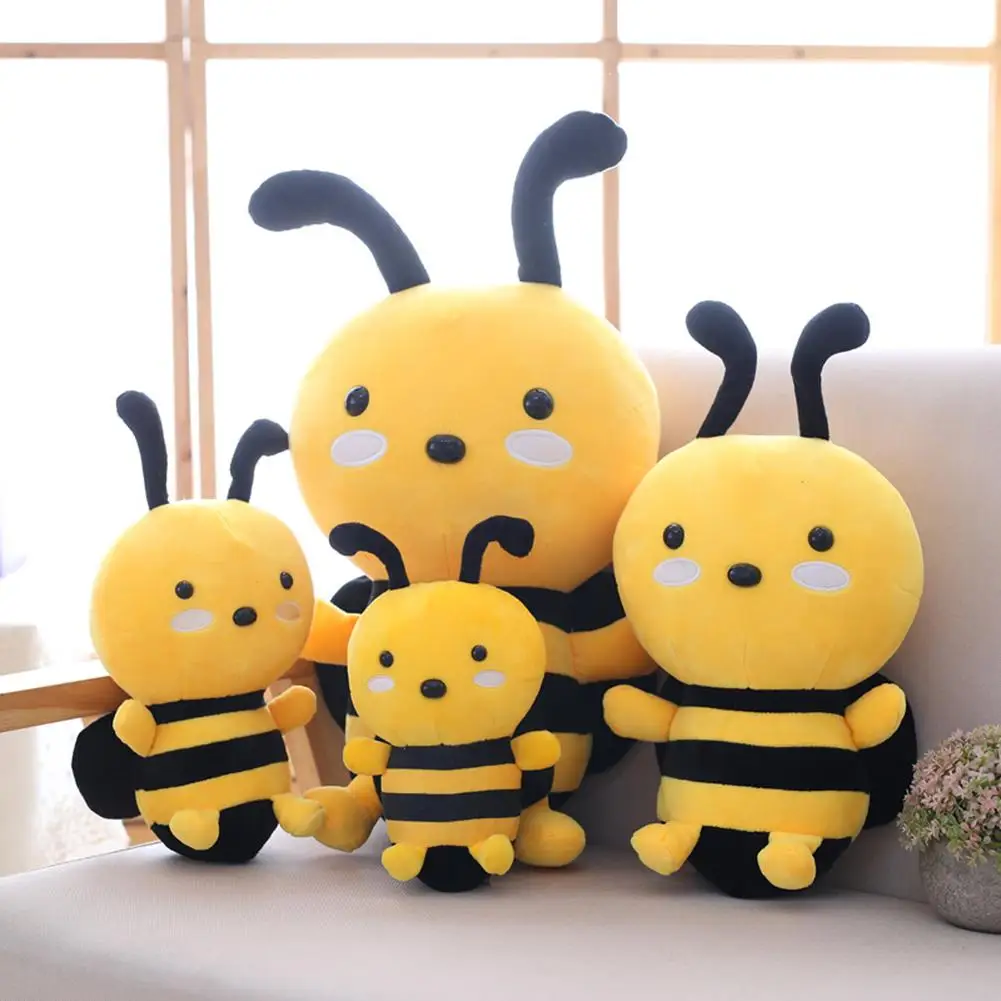 

Cute Bee Plush Animal Pillow Nap Sofa Children's Bedroom Waist Cushion Girl Heart Doll For Wedding Christmas Birthday Gift