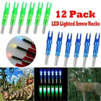 12pcs archery arrow led lighted nocks 6 2mm0 246inch automatic knocks tail for compound recurve bowslongbow arrow shafts