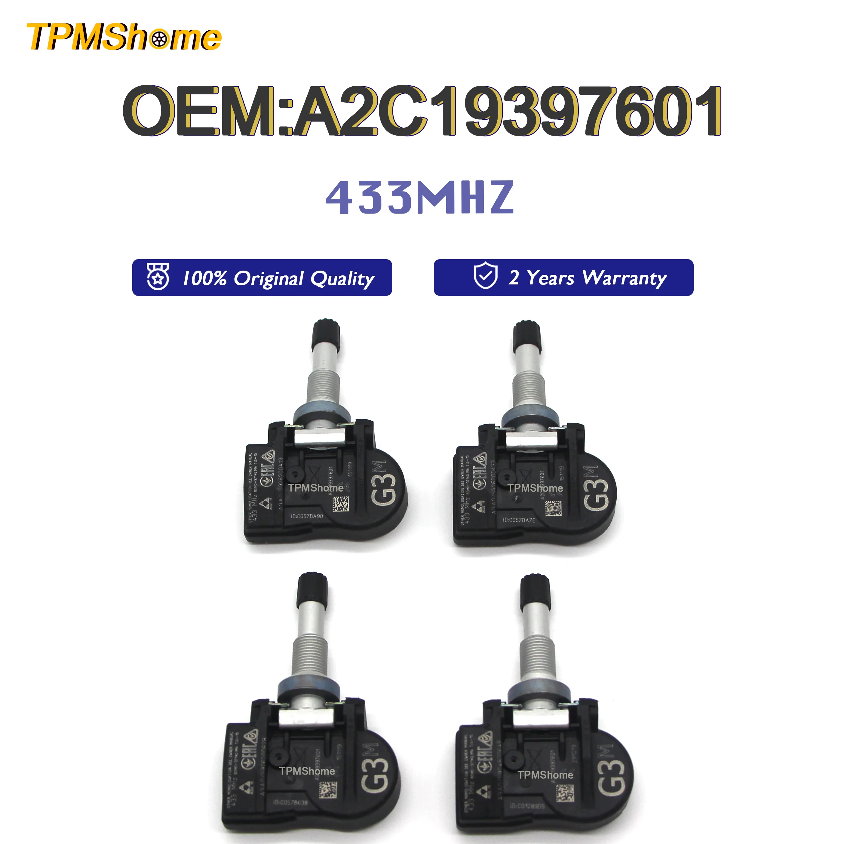 Автомобильный датчик давления в шинах A2C19397601 G3M, 433 МГц