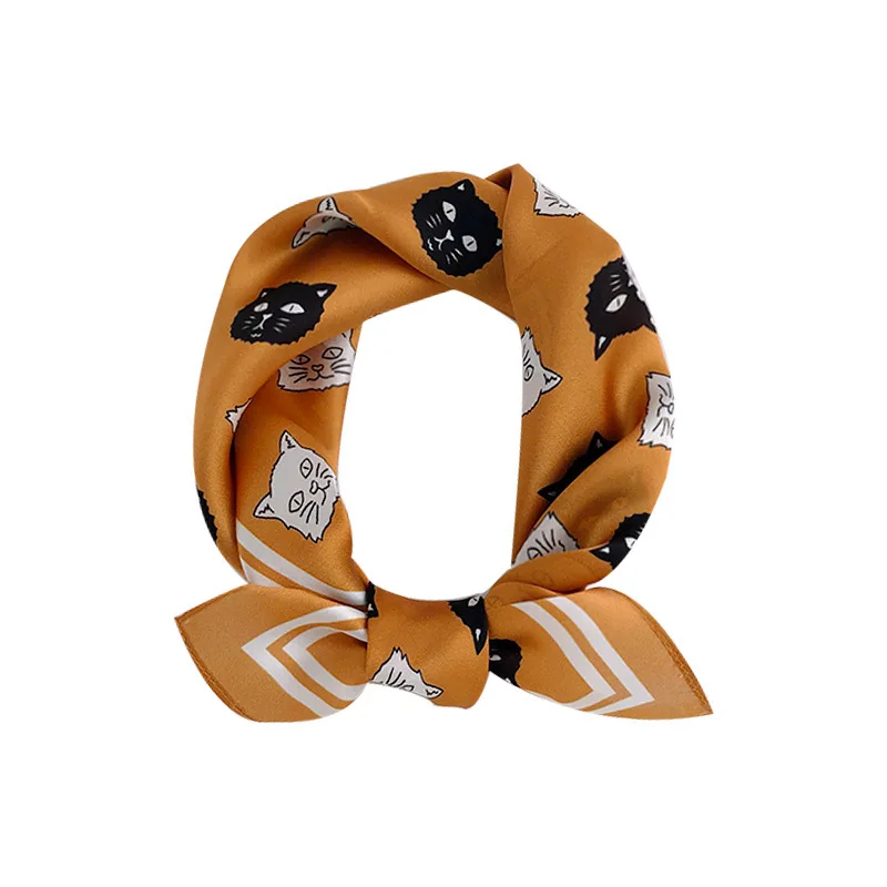 

2020 New Women Hijab Winter 100% Silk Scarf Small Square Scarves Women's Neck Bandana Poncho Foulard Femme Pashmina