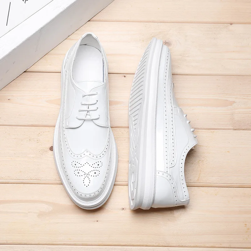 Туфли-оксфорды мужские кожаные модные броги деловые классические удобная