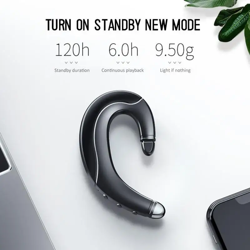 

Bone Conduction Bluetooth Headset Portable Universal Unilateral Handsfree Wireless Hanging Ear Mobile Phone Call Sport Earphone