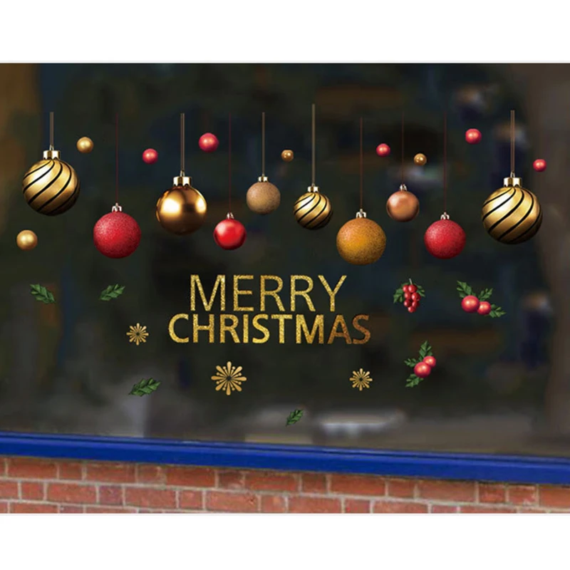 

Christmas Wall Stickers Home Decoration Practical New Store Window Wall Creative Cute One Piece Holiday Wall Stickers